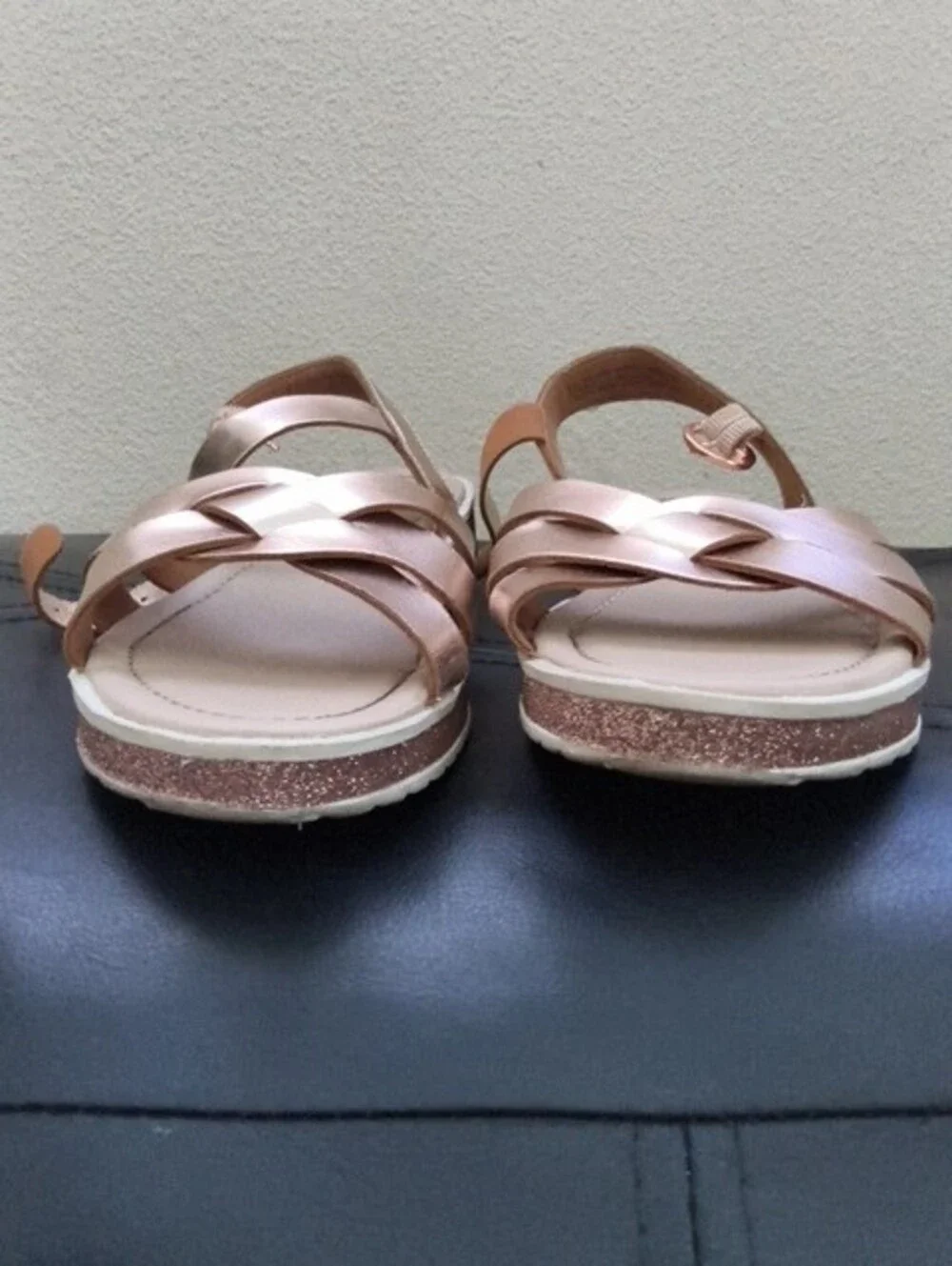 Girl's Metallic Rose Gold Strappy Sandal